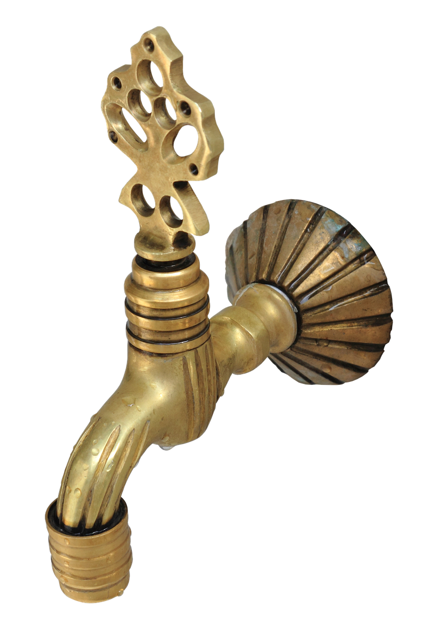 water tap, tap, faucet, brass faucet, brass, old, nature, decorated, wall faucet, water, isolated
